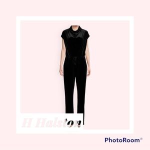 BNWT H by Halston Velour Jumpsuit